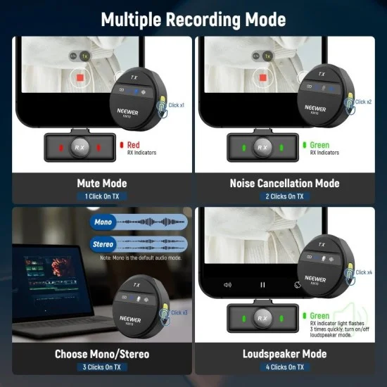 neewer mini wireless lavalier microphone kit (km18) _ black